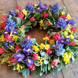 Spring floral wreath